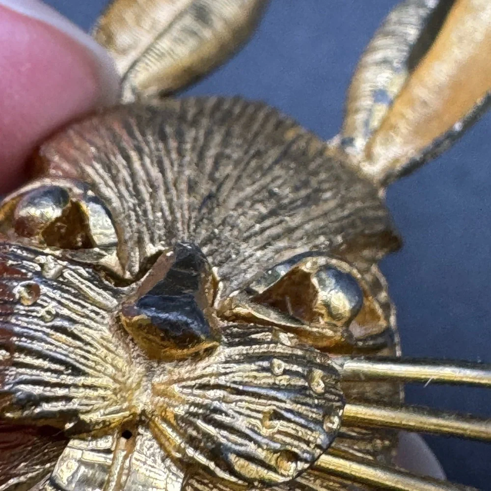 Vintage BSK Gold-Toned Rabbit Easter Bunny Pin Brooch